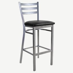 3 Slat Metal Ladder Back Bar Stool