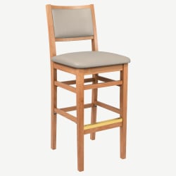 Stella Wood Bar Stool with Padded Back