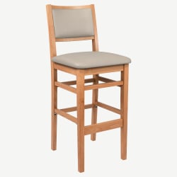 Stella Wood Bar Stool with Padded Back
