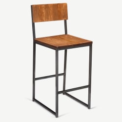 Indy Metal Bar Stool with Wood Back