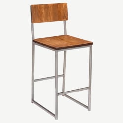 Indy Metal Bar Stool with Wood Back