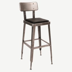 Laurie Bistro-Style Metal Bar Stool in Clear Finish