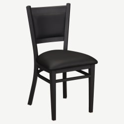 Black Vinyl Padded Back Metal Chair