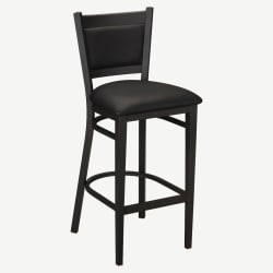 Black Vinyl Padded Back Metal Bar Stool