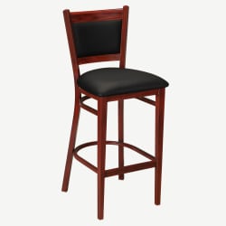 Metal Padded Bar Stool with Premium Wood Look Finish