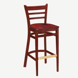 Wood Grain Ladder Back Metal Bar Stool