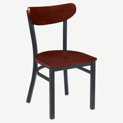 Curvy Metal Chair with Wood Back