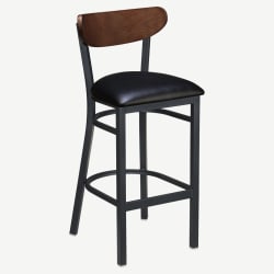 Curvy Metal Bar Stool with Wood Back