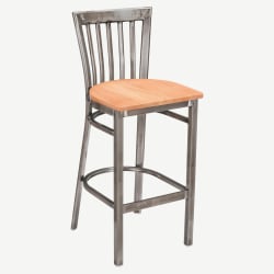 Clear Coat Elongated Back Metal Bar Stool