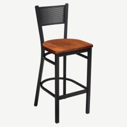 Metal Checker Back Bar Stool