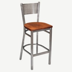 Clear Coat Checker Back Metal Bar Stool