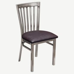 Clear Coat Elongated Vertical Back Metal Chair