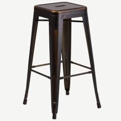 Distressed Bronze Backless Bistro Style Bar Stool