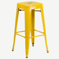 Yellow Backless Bistro Style Bar Stool