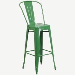Green Bistro Style Metal Bar Stool