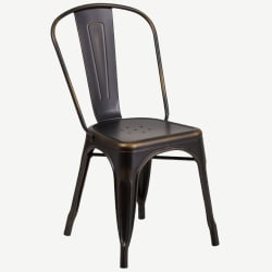 Distressed Bronze Bistro Style Metal Chair