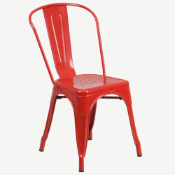Red Bistro Style Metal Chair