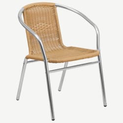 Economy Aluminum & Natural Rattan Patio Chair