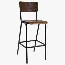 French Industrial Metal Bar Stool