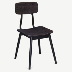 Basel Metal Chair with Veneer Wood Back and Seat