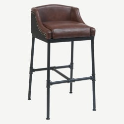 Tayla Brown Vinyl Metal Bar Stool