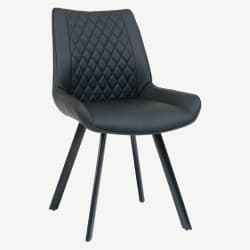 Sydney Padded Metal Chair with Black Vinyl Upholstery