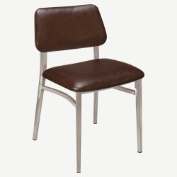 Luca Metal Chair with Padded Back in Clear Coat Finish