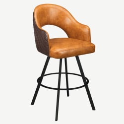 Invicta Premium Bucket Swivel Bar Stool with Circular Frame