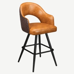 Invicta Premium Bucket Swivel Bar Stool with Square Frame