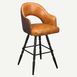 Invicta Premium Bucket Swivel Bar Stool with Vintage Frame