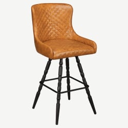 Premium Savino Swivel Bar Stool with Vintage Frame