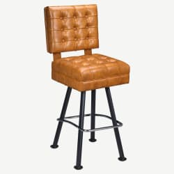 Trionfo Tufted Premium Bucket Bar Stool with Arched-Oval Frame