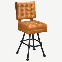 Trionfo Tufted Premium Bucket Bar Stool with Orbit Frame