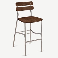 Palmer Metal Bar Stool in Clear Coat Finish