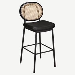 Venice Cane Metal Bar Stool