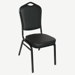 Stack Chair with Black Frame Finish and Black Vinyl