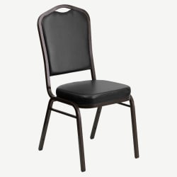 Gold Vein Metal Stack Chair in Black Vinyl