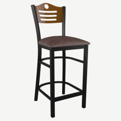 Interchangeable Back Metal Bar Stool with Slats & Circle