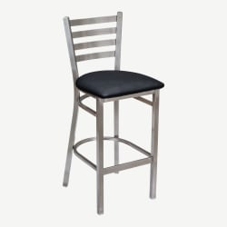 Clear Coat Ladder Back Metal Bar Stool