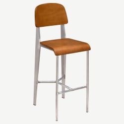 Nico Bar Stool with Wood Back in Clear Coat Finish