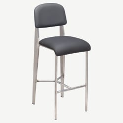 Nico Padded Metal Bar Stool in Clear Coat