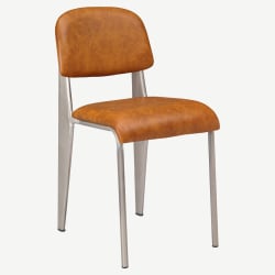 Nico Padded Metal Chair in Clear Coat