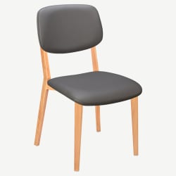 Enzo Wood Grain Metal Chair with Padded Back