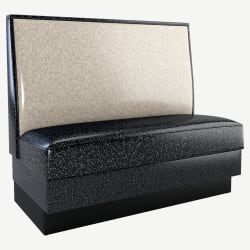 Plain Back Diner Style Booth with Glitter Upholstery