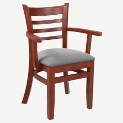 Ladder Back Wood Chair with Arms