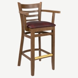 Premium US Made Ladder Back Bar Stool With Arms