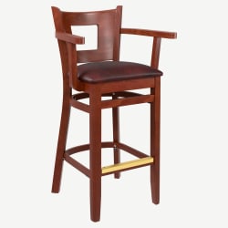 Premium US Made Duna Wood Bar Stool With Arms
