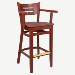 Premium US Made Henry Wood Bar Stool with Arms