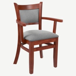 Premium Padded Back Wood Chair with Arms