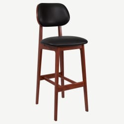 Gisselle Wood Bar Stool with Padded Back Gisselle Wood Bar Stool with Padded Back